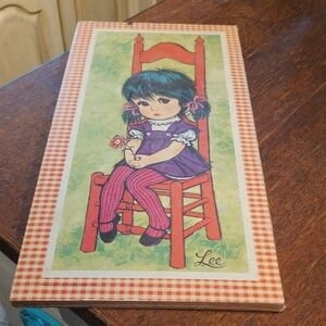 Vintage 60's/70s Lee Big Sad Eyes Girl Chair Wall Art Wall Plaque. MGW2